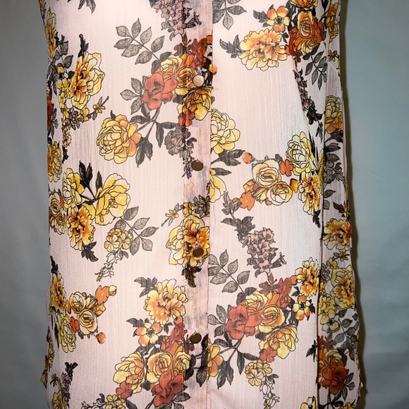 a.n.d  eawy Floral Sleeveless Blouse- Sheer Rosy Pink Small - Picture 2 of 6